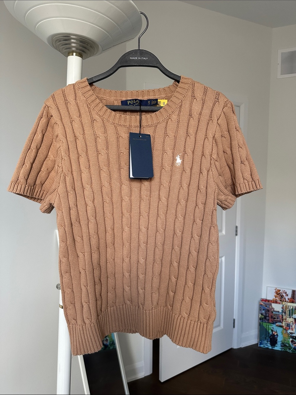 Polo by Ralph Lauren Short Sleeve Cable Knit Crewneck Sweater